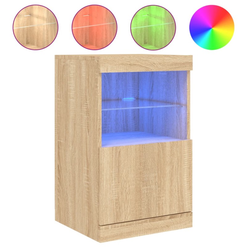 vidaXL Μπουφές με LED Sonoma Δρυς 41 x 37 x 67 εκ.