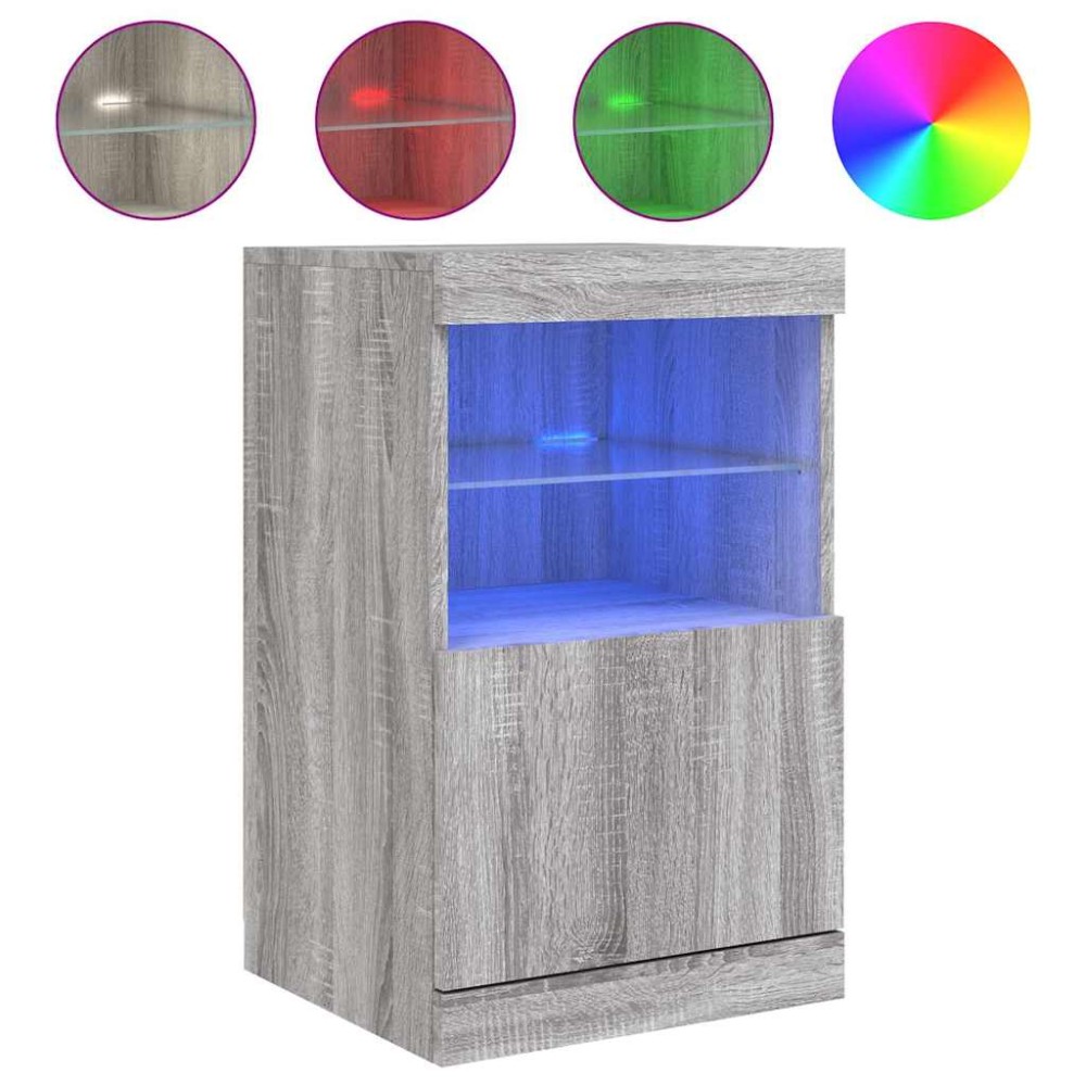 vidaXL Μπουφές με LED Γκρι Sonoma 41 x 37 x 67 εκ.