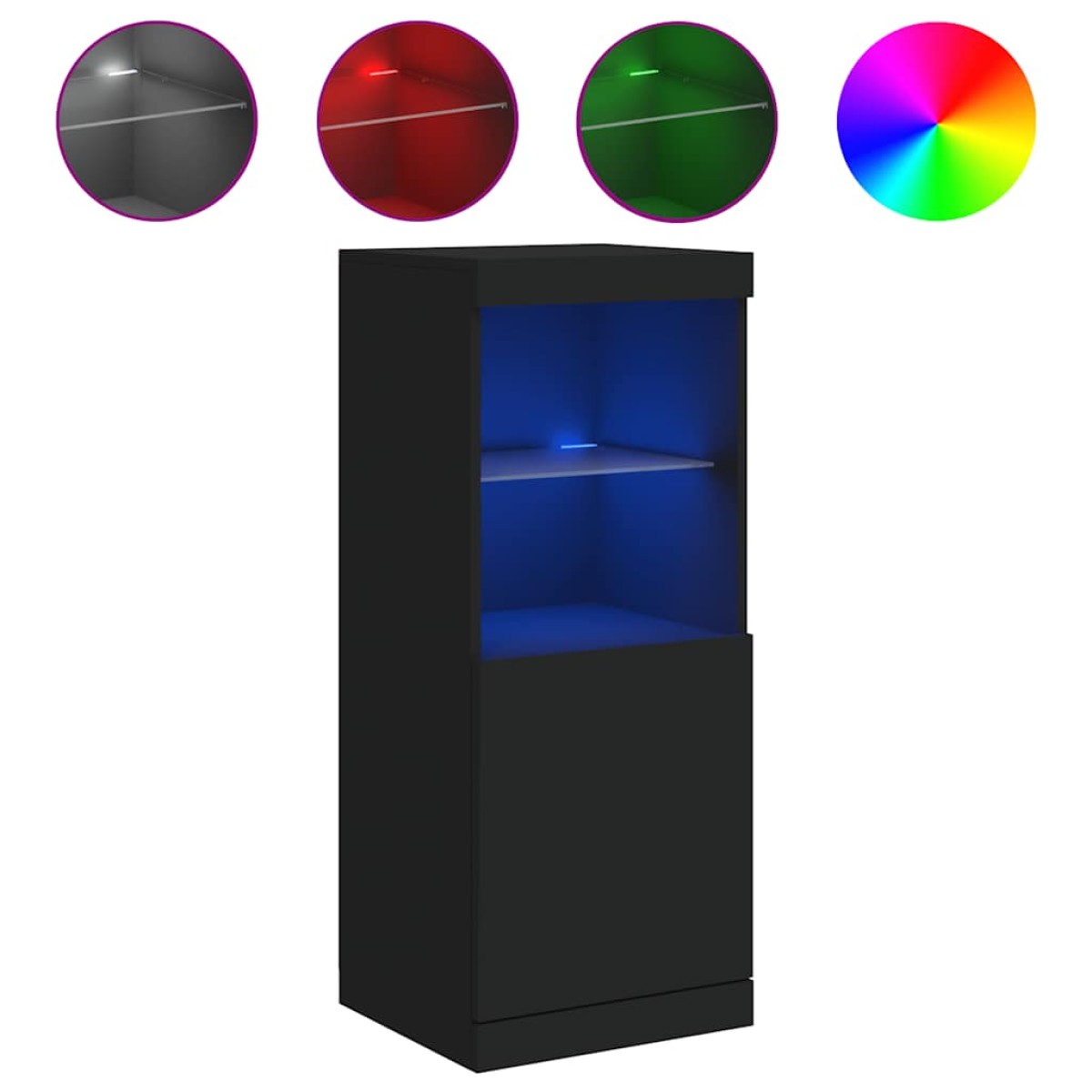 vidaXL Μπουφές με Φώτα LED Μαύρος 41 x 37 x 100 εκ.