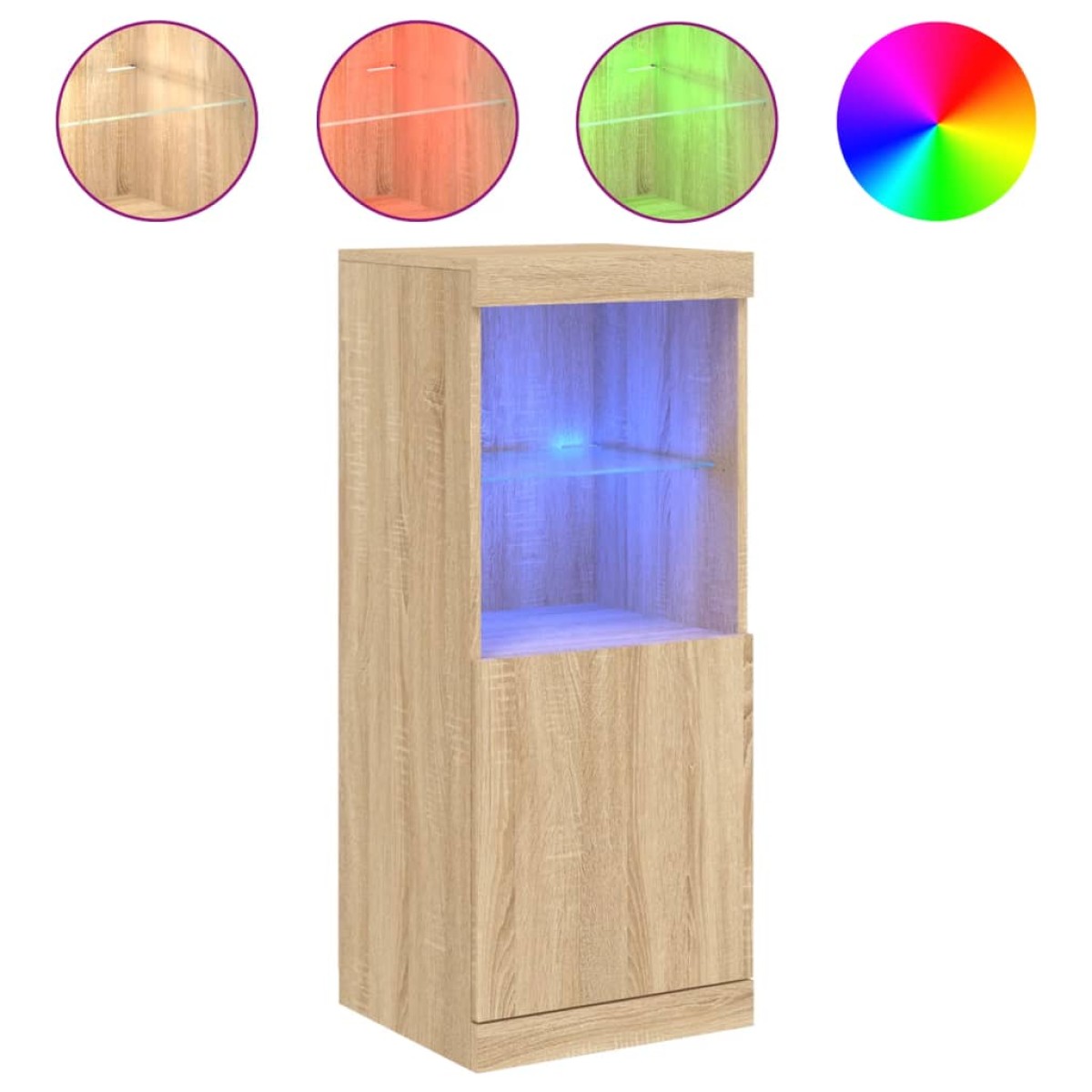 vidaXL Μπουφές με Φώτα LED Sonoma Δρυς 41 x 37 x 100 εκ.