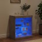 vidaXL Ντουλάπι με LED Γκρι Σκυροδέματος 60,5x37x67 εκ.
