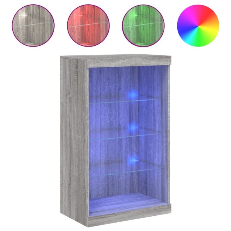 vidaXL Μπουφές με LED Γκρι Sonoma 60,5 x 37 x 100 εκ.