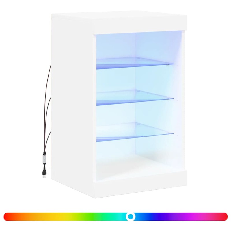 vidaXL Μπουφές με Φώτα LED Λευκός 41 x 37 x 67 εκ.