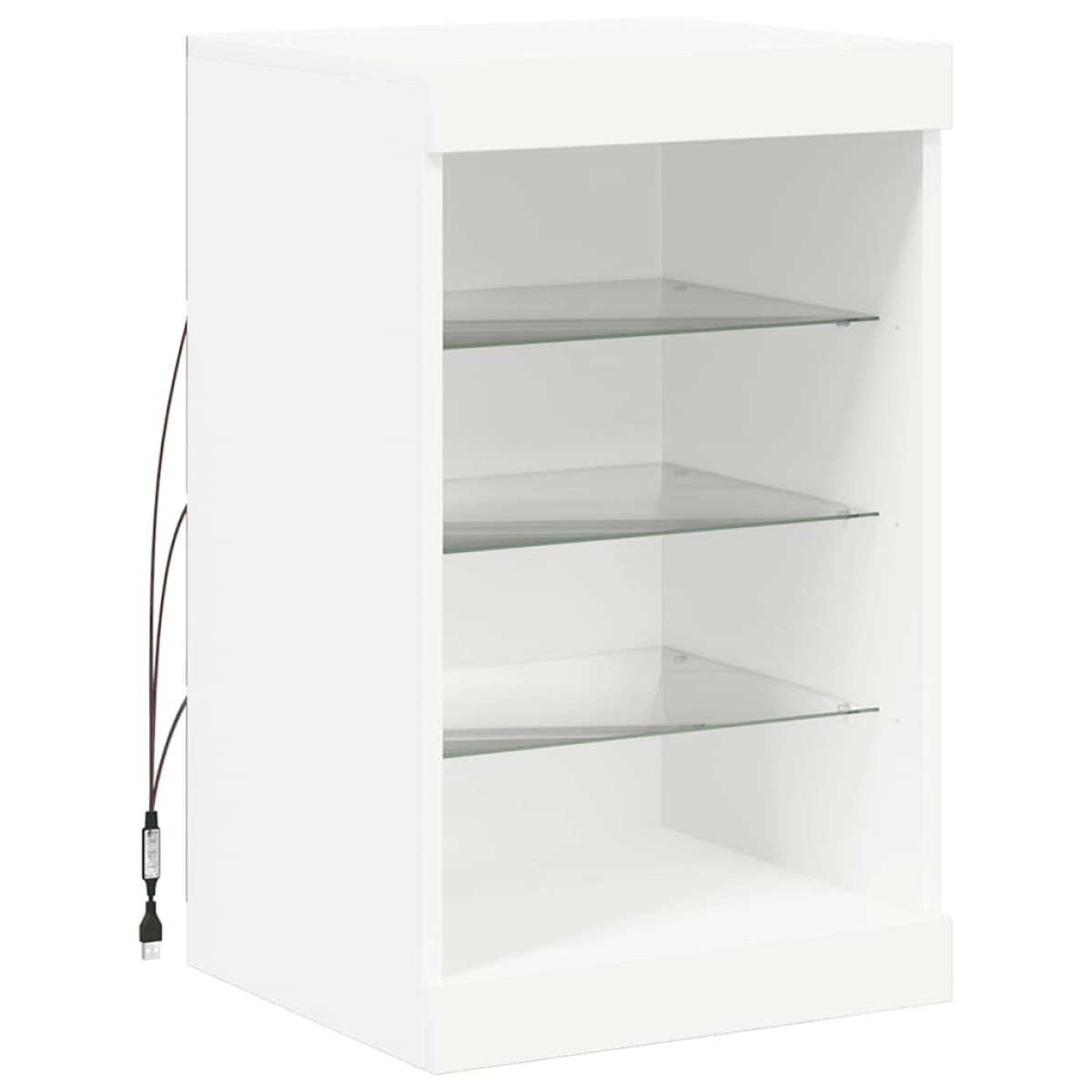 vidaXL Μπουφές με Φώτα LED Λευκός 41 x 37 x 67 εκ.
