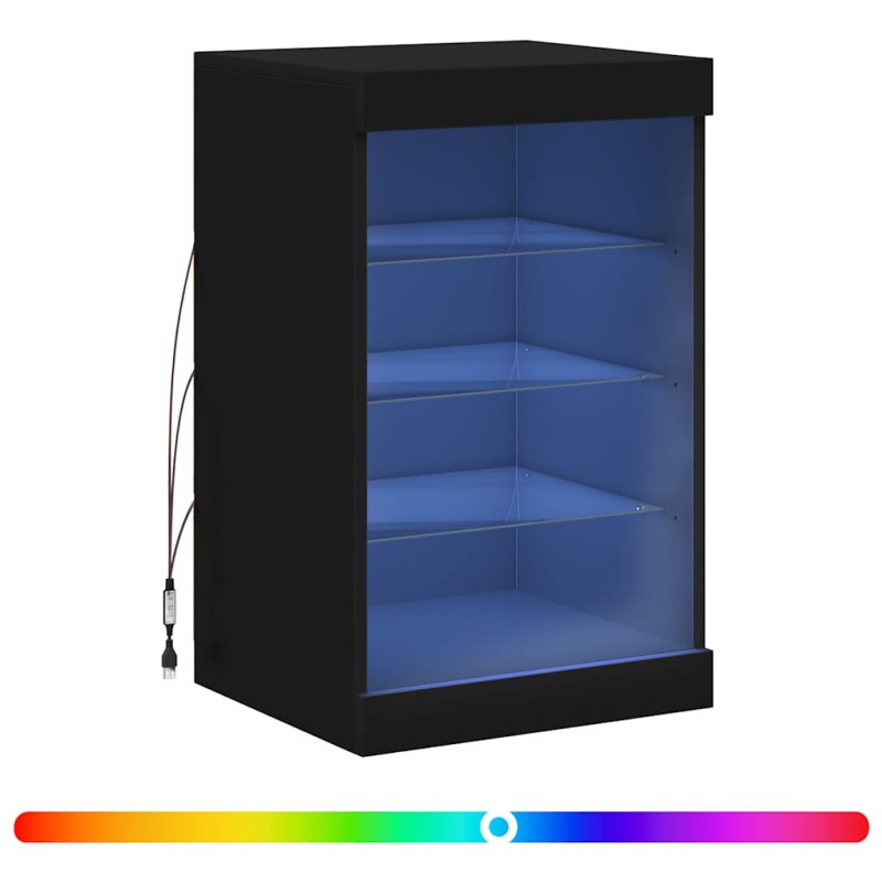 vidaXL Μπουφές με Φώτα LED Μαύρος 41 x 37 x 67 εκ.