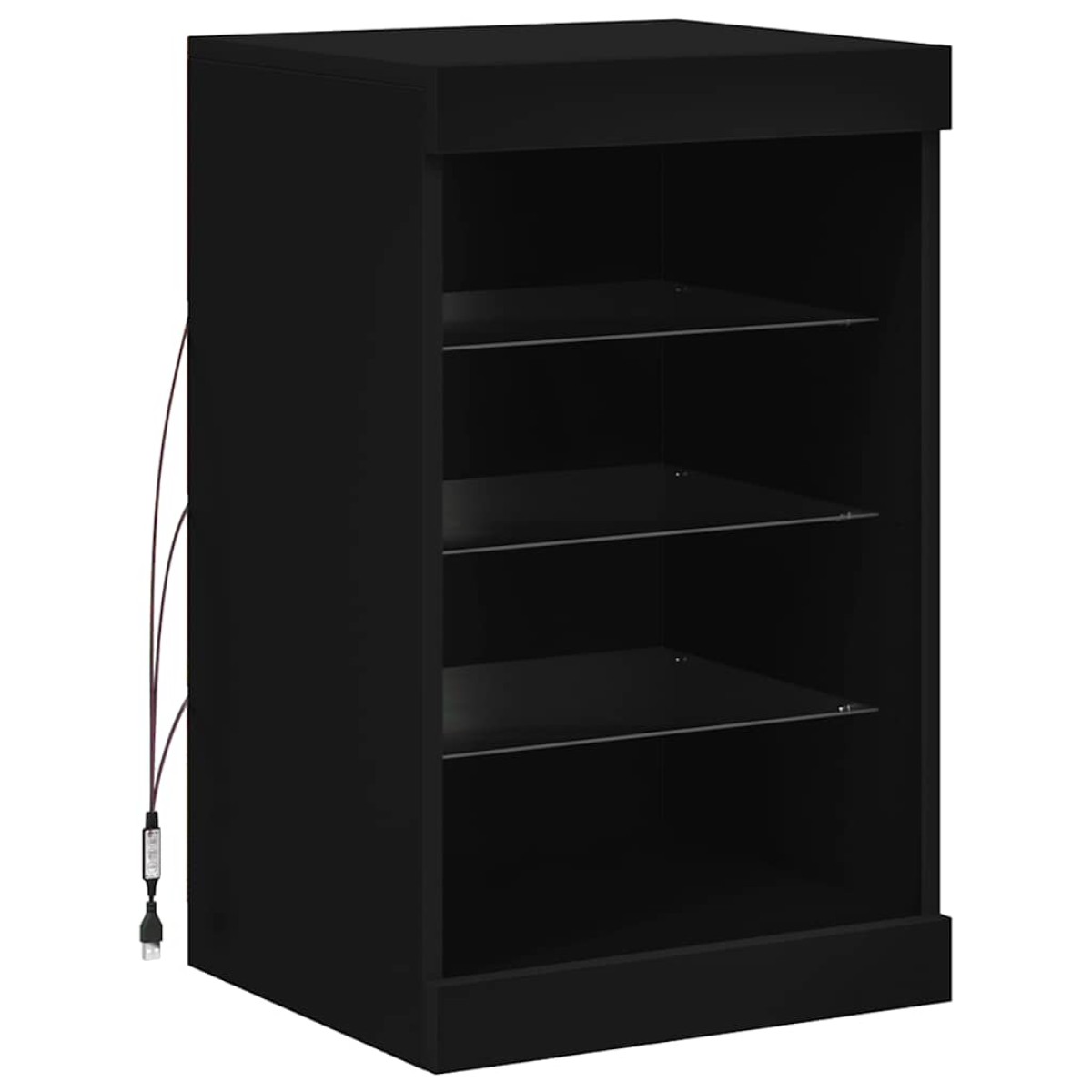 vidaXL Μπουφές με Φώτα LED Μαύρος 41 x 37 x 67 εκ.