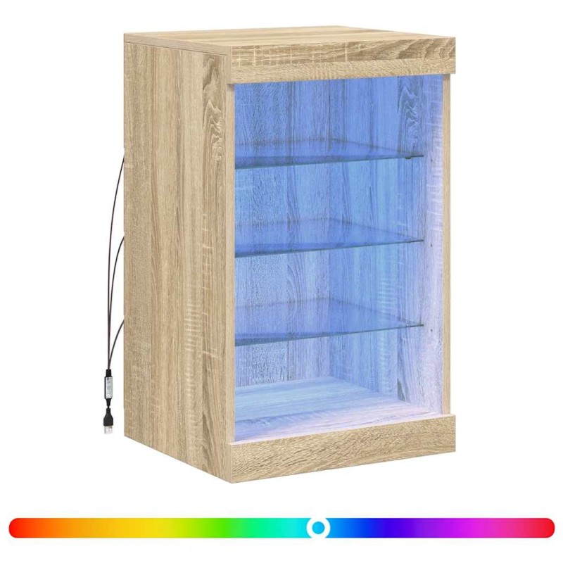 vidaXL Μπουφές με LED Sonoma Δρυς 41 x 37 x 67 εκ.