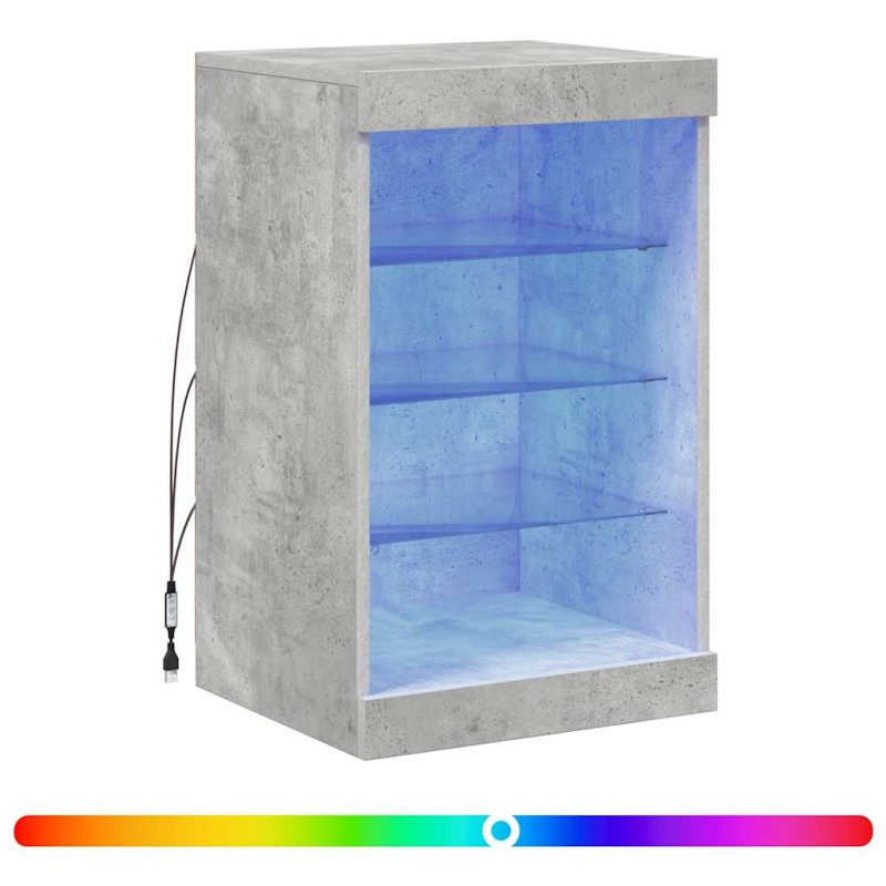 vidaXL Μπουφές με LED Γκρι Σκυροδέματος 41 x 37 x 67 εκ.