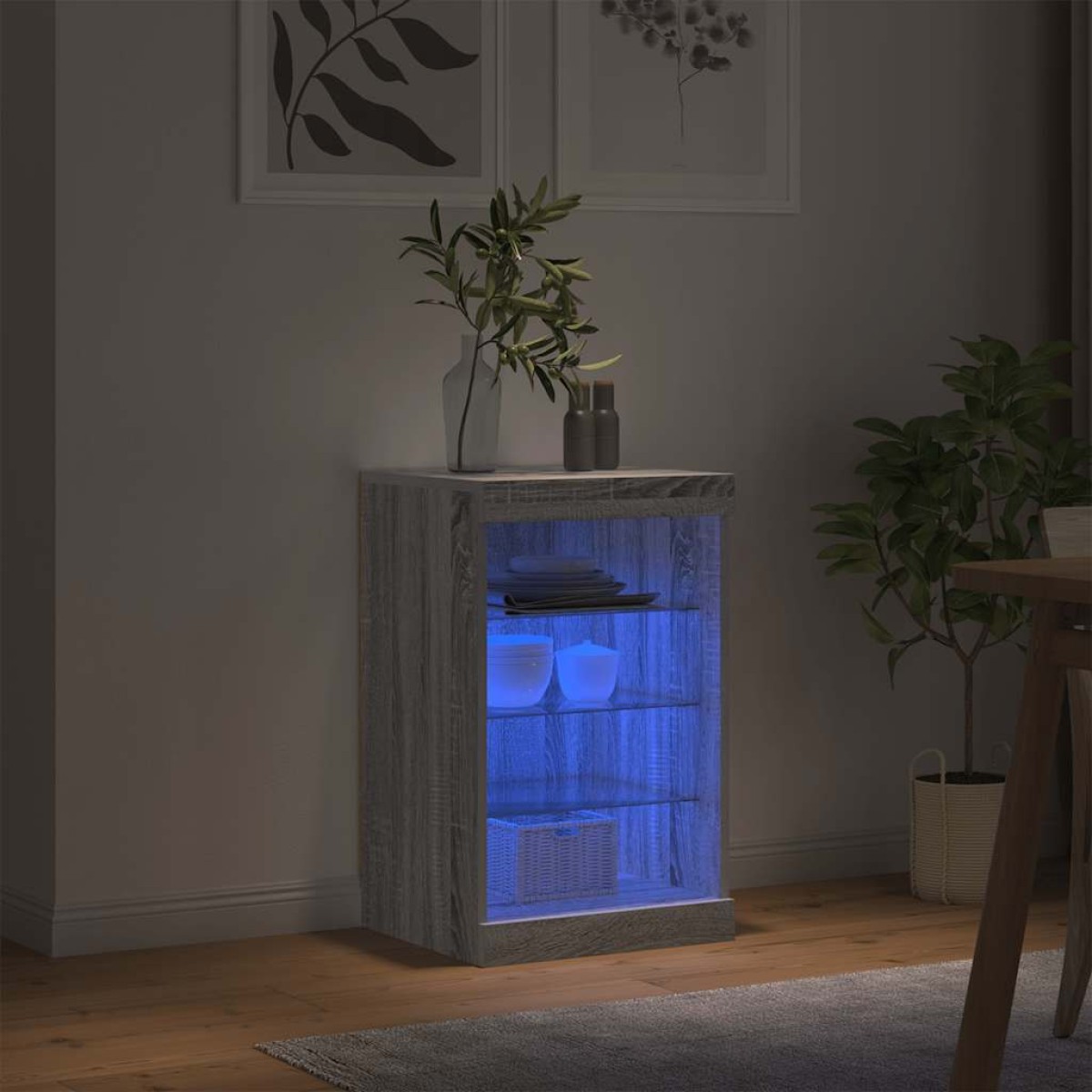 vidaXL Μπουφές με LED Γκρι Sonoma 41 x 37 x 67 εκ.
