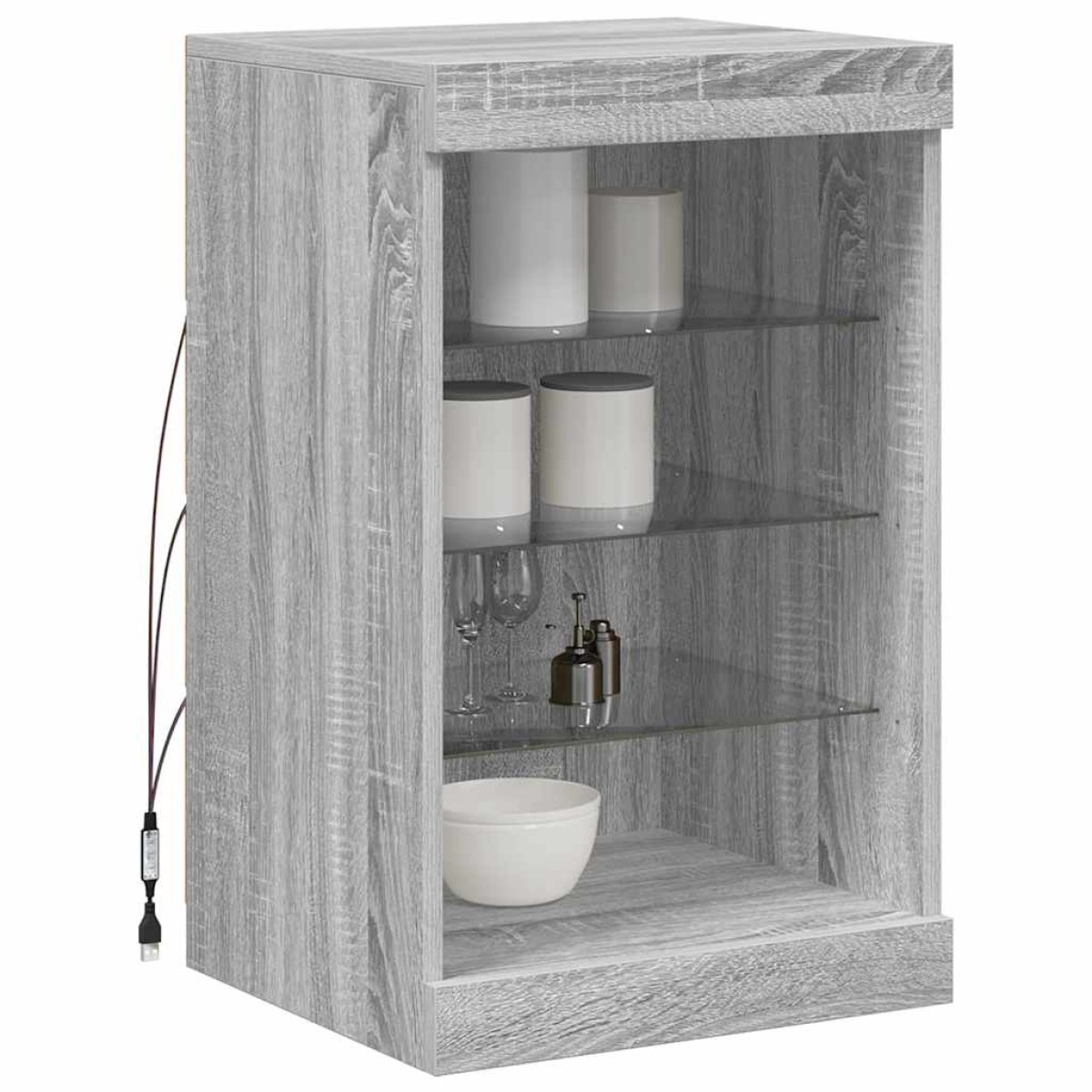 vidaXL Μπουφές με LED Γκρι Sonoma 41 x 37 x 67 εκ.