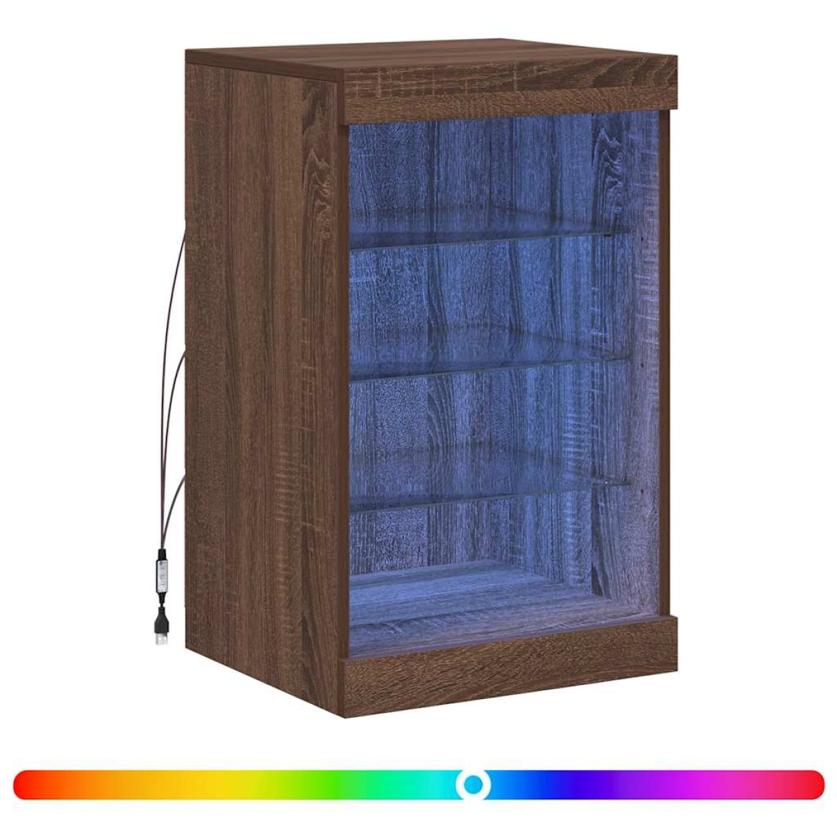 vidaXL Μπουφές με LED Καφέ Δρυς 41 x 37 x 67 εκ.