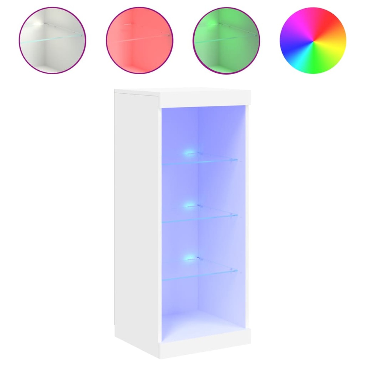 vidaXL Μπουφές με Φώτα LED Λευκός 41 x 37 x 100 εκ.