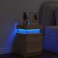 vidaXL Κομοδίνο με Φώτα LED Sonoma Δρυς 35 x 39 x 55 εκ.