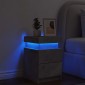 vidaXL Κομοδίνο με Φώτα LED Γκρι Σκυροδέματος 35 x 39 x 55 εκ.