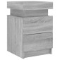 vidaXL Κομοδίνο με Φώτα LED Γκρι Sonoma 35 x 39 x 55 εκ.