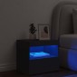 vidaXL Κομοδίνο με Φώτα LED Μαύρο 50 x 40 x 45 εκ.