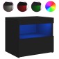 vidaXL Κομοδίνα με Φώτα LED 2 τεμ. Μαύρα 50 x 40 x 45 εκ.