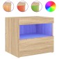 vidaXL Κομοδίνο με Φώτα LED Sonoma Δρυς 50 x 40 x 45 εκ.