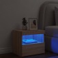 vidaXL Κομοδίνο με Φώτα LED Sonoma Δρυς 50 x 40 x 45 εκ.