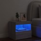 vidaXL Κομοδίνο με Φώτα LED Γκρι Sonoma 50x40x45 εκ.