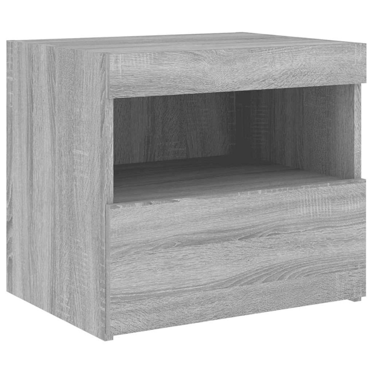 vidaXL Κομοδίνα με Φώτα LED 2 τεμ. Γκρι Sonoma 50x40x45 εκ.