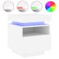 vidaXL Κομοδίνα με Φώτα LED 2 τεμ. Λευκά 40 x 39 x 48,5 εκ.
