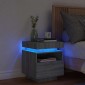 vidaXL Κομοδίνο με Φώτα LED Γκρι Sonoma 40 x 39 x 48,5 εκ.