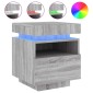 vidaXL Κομοδίνα με Φώτα LED 2 τεμ. Γκρι Sonoma 40x39x48,5 εκ.