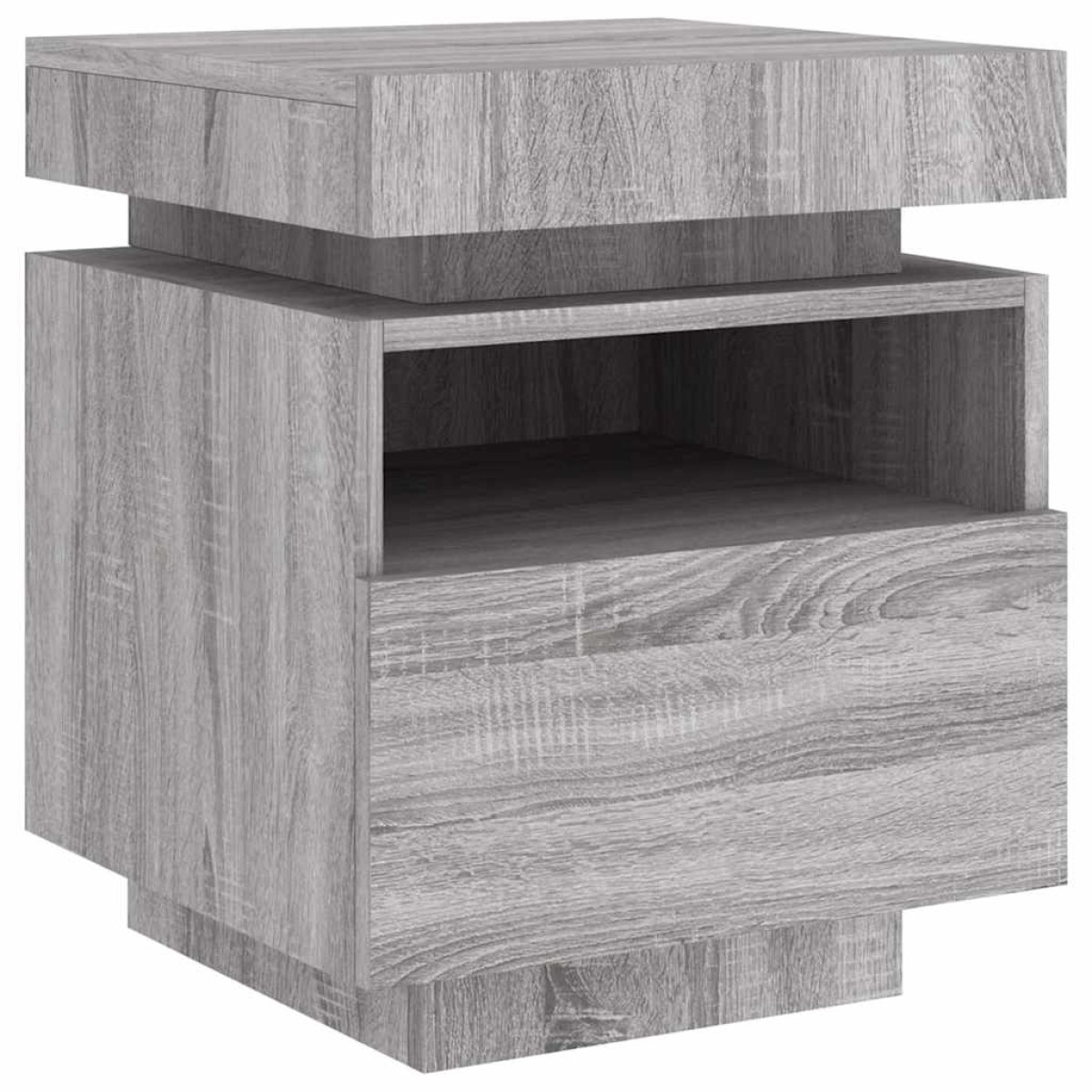 vidaXL Κομοδίνα με Φώτα LED 2 τεμ. Γκρι Sonoma 40x39x48,5 εκ.