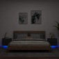 vidaXL Κομοδίνα Επιτοίχια με Φώτα LED 2 τεμ. Μαύρα