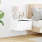 vidaXL Κομοδίνο Επιτοίχιο με Φώτα LED Λευκό