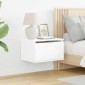 vidaXL Κομοδίνα Επιτοίχια με Φώτα LED 2 τεμ. Λευκά