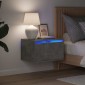 vidaXL Κομοδίνα Επιτοίχια με Φώτα LED 2 τεμ. Γκρι Σκυροδέματος