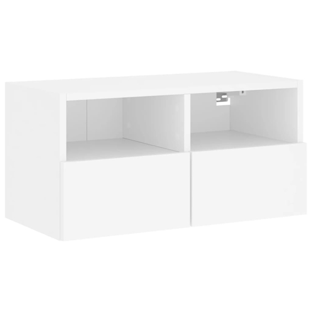vidaXL Ντουλάπι Τοίχου Τηλεόρασης Λευκό 60 x 30 x 30εκ. από Επεξ. Ξύλο