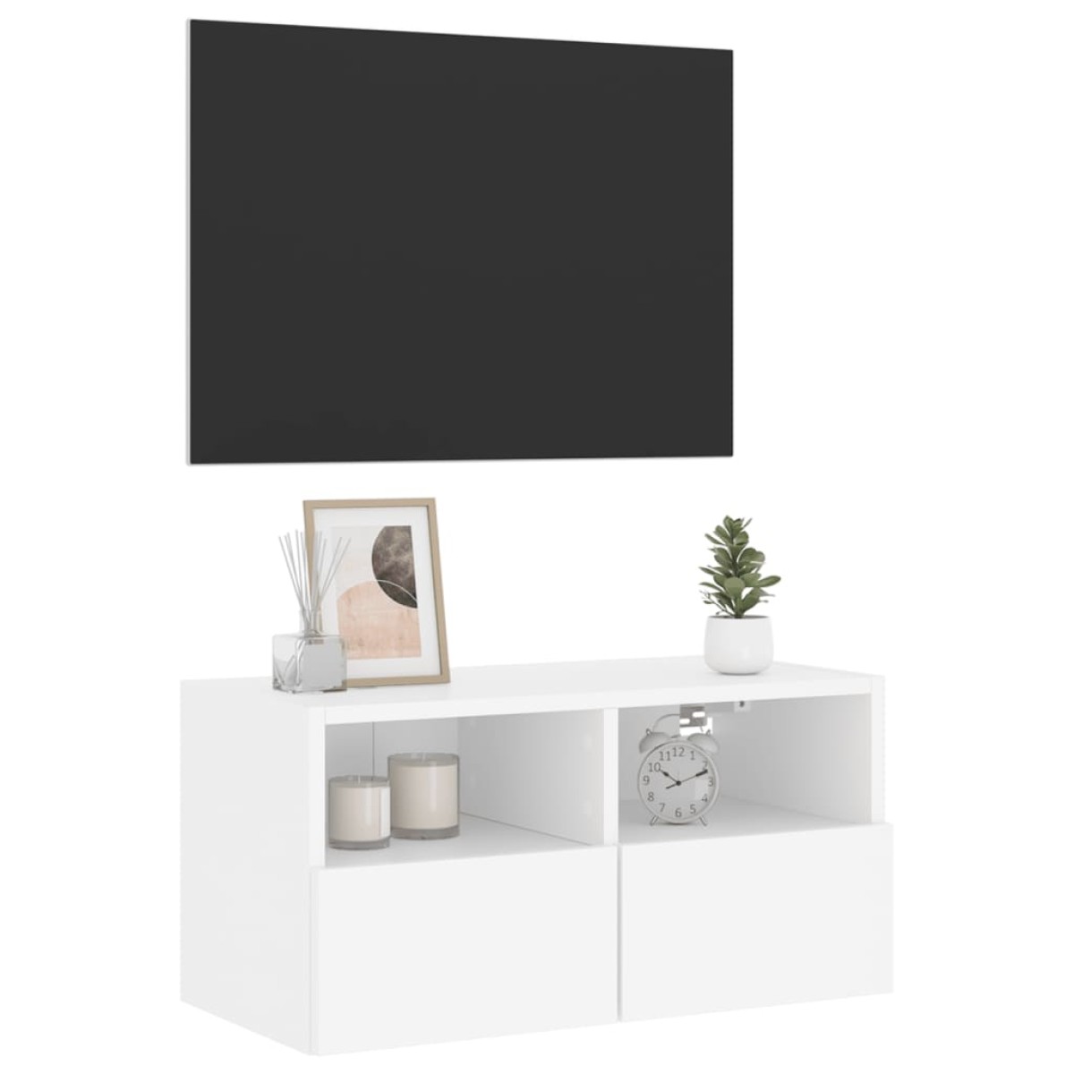 vidaXL Ντουλάπι Τοίχου Τηλεόρασης Λευκό 60 x 30 x 30εκ. από Επεξ. Ξύλο