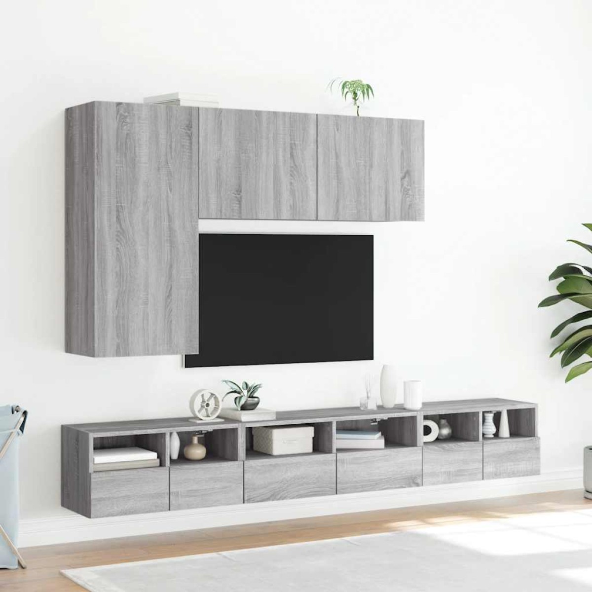 vidaXL Ντουλάπι Τοίχου Τηλεόρασης Γκρι Sonoma 60x30x30εκ Επεξ Ξύλο