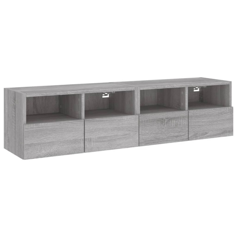 vidaXL Έπιπλα Τοίχου Τηλεόρασης 2τεμ Γκρι Sonoma 60x30x30εκ Επεξ. Ξύλο