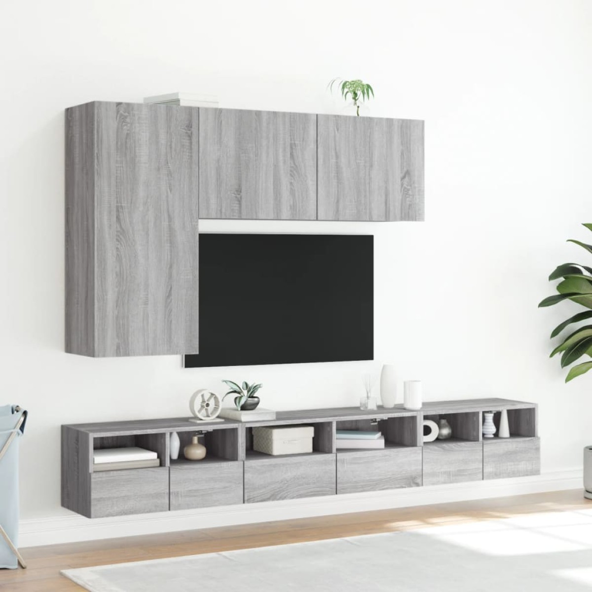vidaXL Έπιπλα Τοίχου Τηλεόρασης 2τεμ Γκρι Sonoma 60x30x30εκ Επεξ. Ξύλο