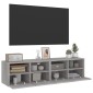 vidaXL Έπιπλα Τοίχου Τηλεόρασης 2τεμ Γκρι Sonoma 60x30x30εκ Επεξ. Ξύλο