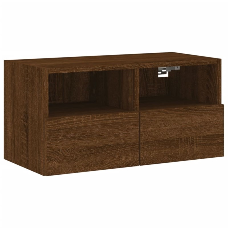 vidaXL Ντουλάπι Τοίχου Τηλεόρασης Καφέ Δρυς 60x30x30εκ. Επεξ. Ξύλο