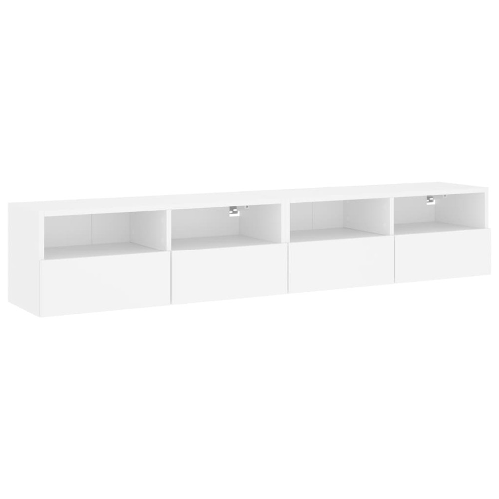 vidaXL Έπιπλα Τοίχου Τηλεόρασης 2 τεμ. Λευκά 80x30x30 εκ. Επεξ. Ξύλο