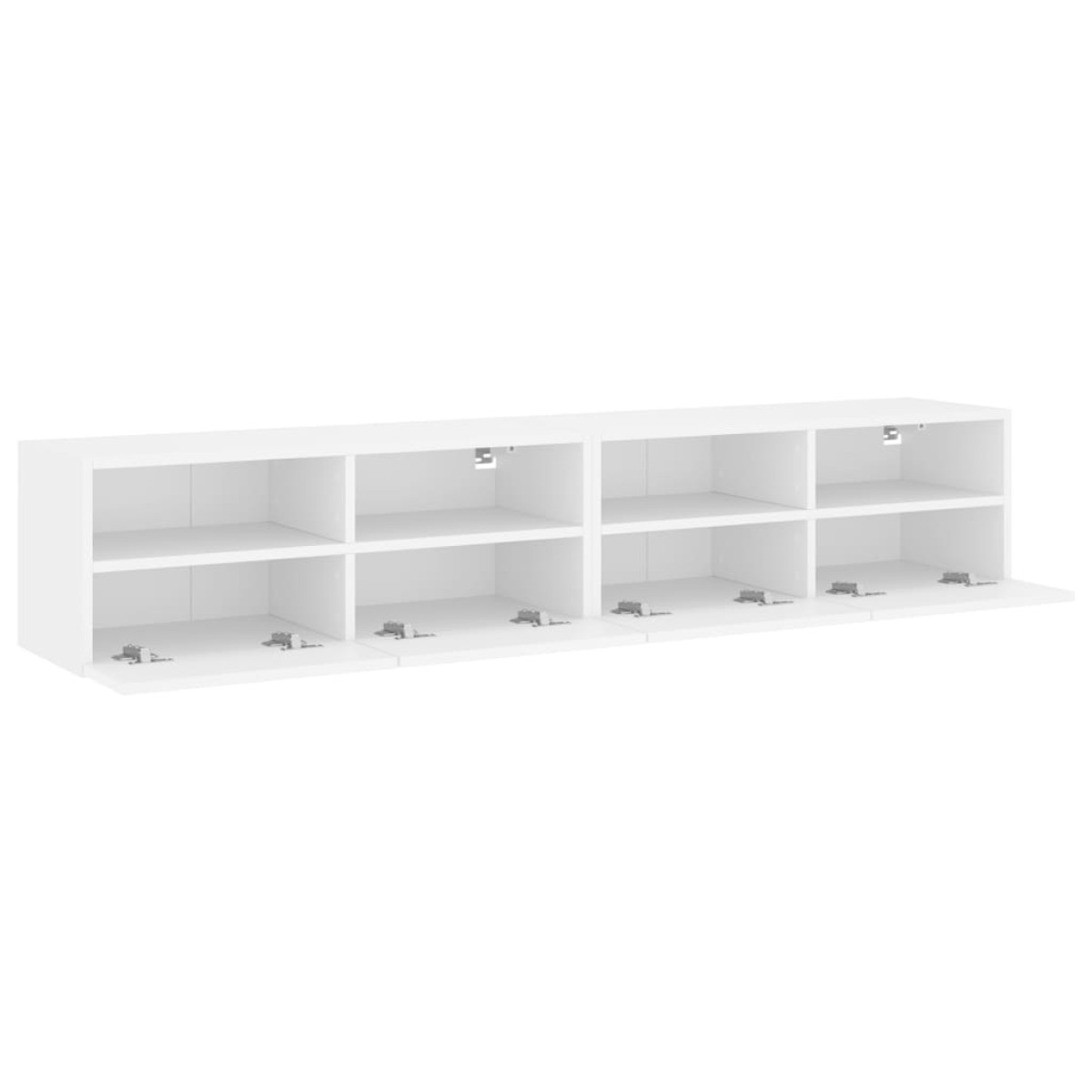 vidaXL Έπιπλα Τοίχου Τηλεόρασης 2 τεμ. Λευκά 80x30x30 εκ. Επεξ. Ξύλο