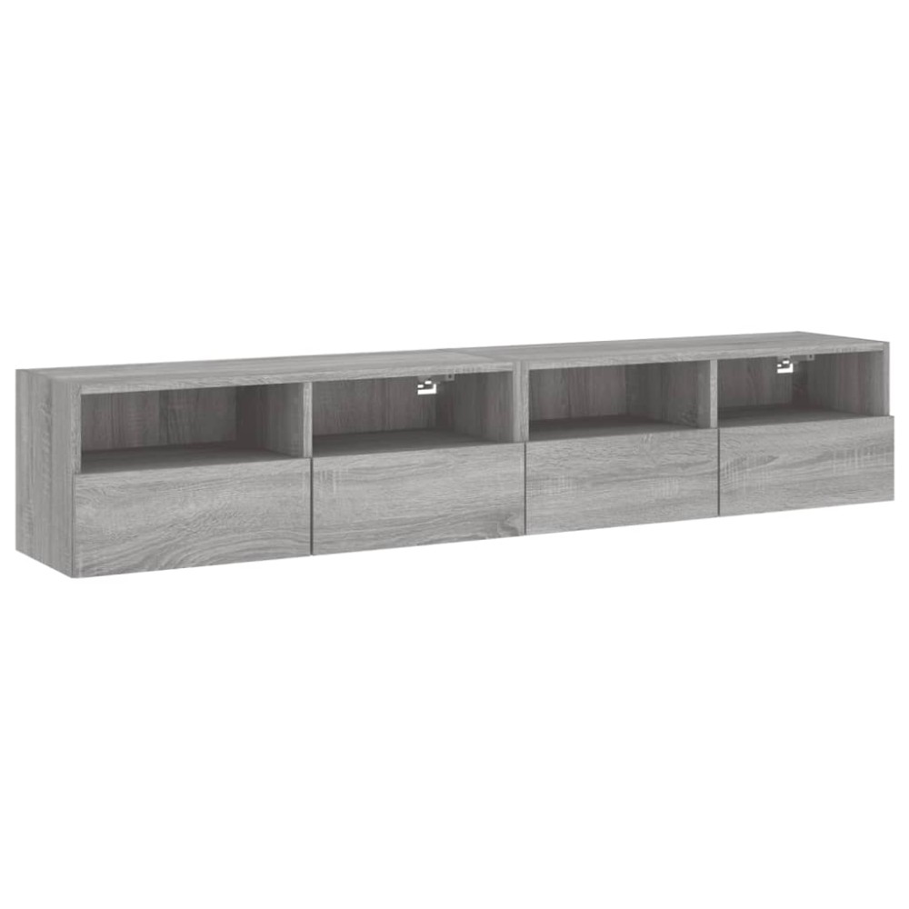 vidaXL Ντουλάπια Τοίχου Τηλ. 2 τεμ. Γκρι Sonoma 80x30x30εκ. Επεξ. Ξύλο
