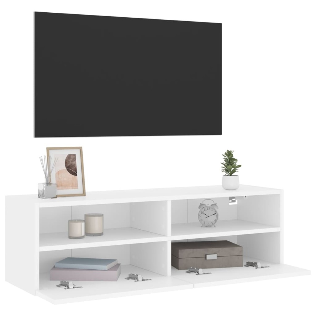 vidaXL Έπιπλο Τοίχου Τηλεόρασης Λευκό 100 x 30 x 30 εκ. από Επεξ. Ξύλο