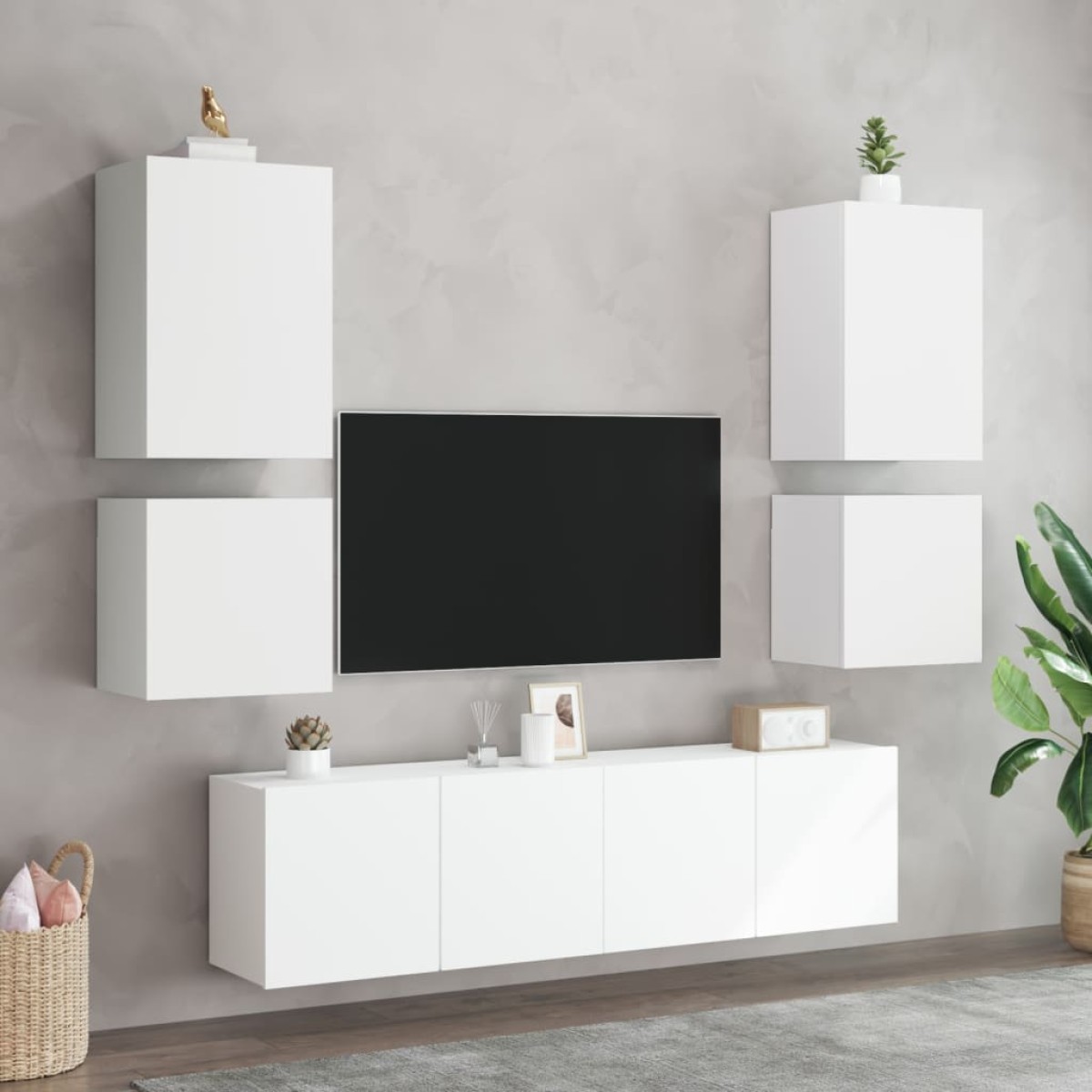 vidaXL Έπιπλο Τοίχου Τηλεόρασης Λευκό 40,5x30x40 εκ. από Επεξ. Ξύλο