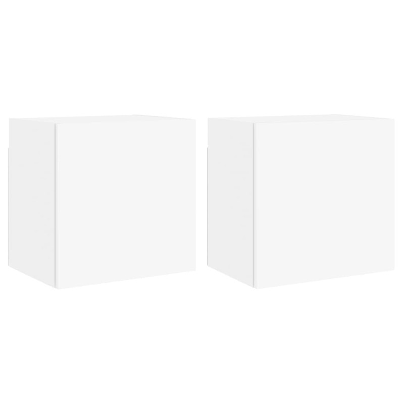 vidaXL Έπιπλα Τηλεόρασης Τοίχου 2 τεμ. Λευκά 40,5x30x40 εκ. Επεξ. Ξύλο