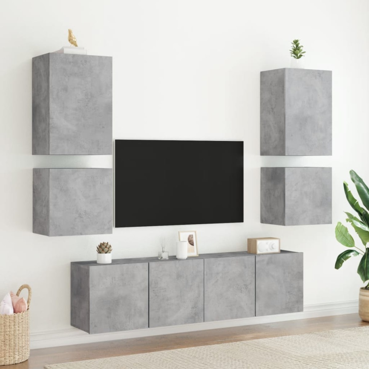 vidaXL Έπιπλο Τοίχου Τηλεόρασης Γκρι Σκυρ. 40,5x30x40 εκ. Επεξ. Ξύλο