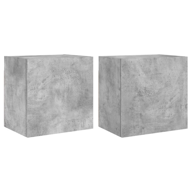 vidaXL Έπιπλα Τηλεόρασης 2 τεμ. Γκρι Σκυρ. 40,5x30x40εκ Επεξ. Ξύλο