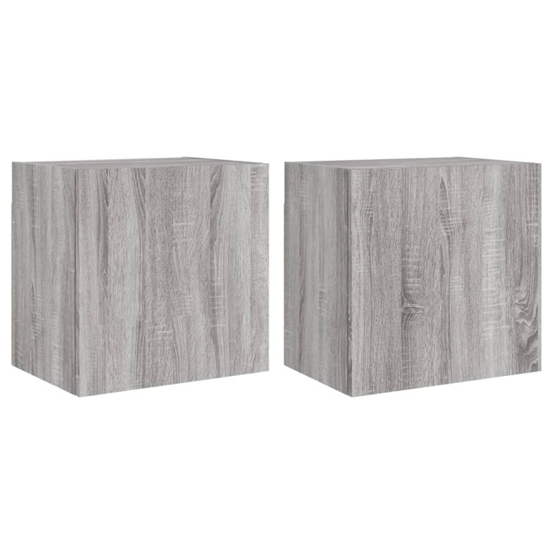 vidaXL Έπιπλα Τοίχου Τηλ. 2 τεμ. Γκρι Sonoma 40,5x30x40εκ Επ. Ξύλο