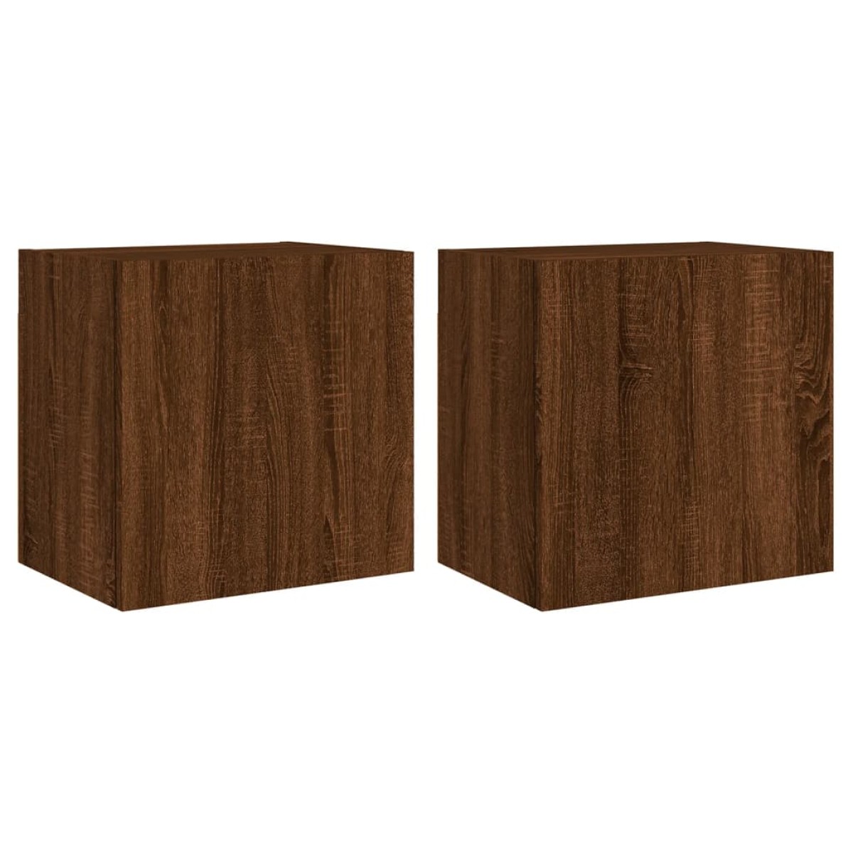 vidaXL Ντουλάπια Τοίχου Τηλ. 2 τεμ. Καφέ Δρυς 40,5x30x40 εκ Επεξ.Ξύλο